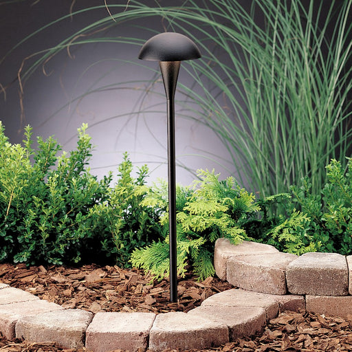 Kichler Eclipse 18in 1-Light Landscape Path Light | Contemporary Textured Black Aluminum | Garden & Walkway | 4 x 18 in | Model 15323BKT