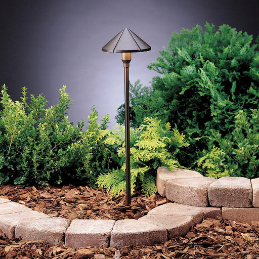 Kichler Six Groove 23in 1-Light Landscape Path Light | Transitional Textured Architectural Bronze | Garden & Walkway | 6 x 23 in | Model 15326AZT