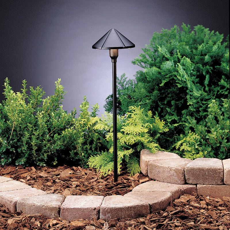 Kichler Six Groove Path & Spread 1-Light Landscape Light | Textured Black Aluminum | Garden & Pathway | 6 x 22.75 in | Model 15326BKT