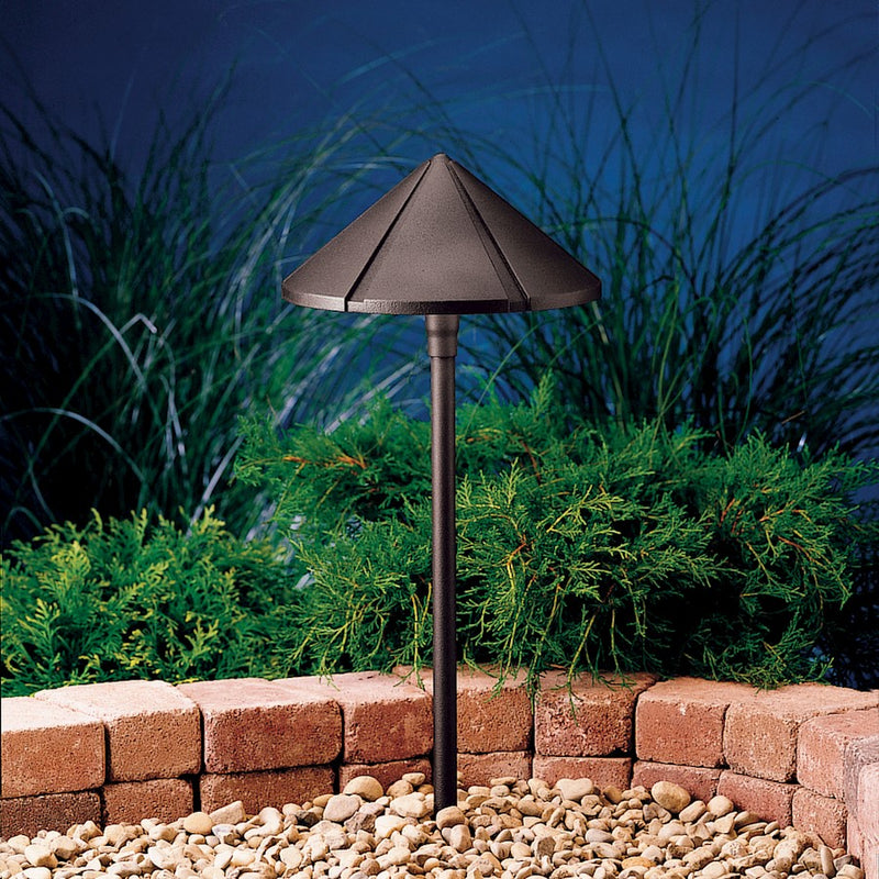 Kichler Six Groove Path & Spread 1-Light 12V Landscape Light | Textured Architectural Bronze Aluminum | Pathway & Garden Bed | Model 15328AZT