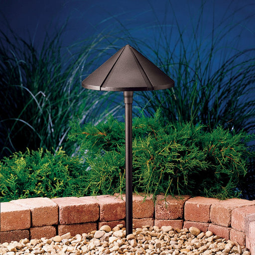 Kichler Six Groove Path & Spread 1-Light 12V Landscape Light | Textured Architectural Bronze Aluminum | Pathway & Garden Bed | Model 15328AZT