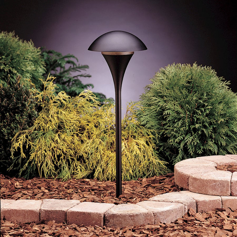 Kichler Eclipse 9in 1-Light Path & Spread Light | Contemporary Textured Black Aluminum | Wide Paths & Patios | 9 x 25 in | Model 15336BKT