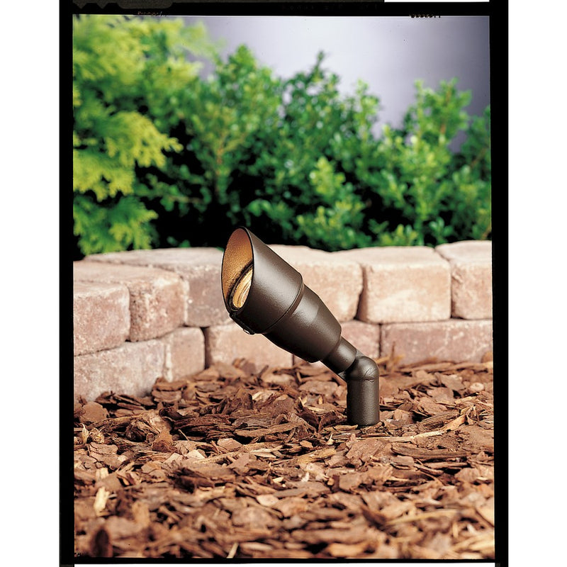 Kichler Accent 1-Light Mini Accent Light | Textured Architectural Bronze and Clear Glass | Landscape Spotlighting & Cross-Lighting | Model 15374AZT