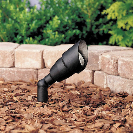 Kichler Accent 1-Light 7.5in Landscape Spotlight | Textured Black Aluminum and Clear Glass | Outdoor Garden & Pathway Accent | 12V | Model 15374BKT
