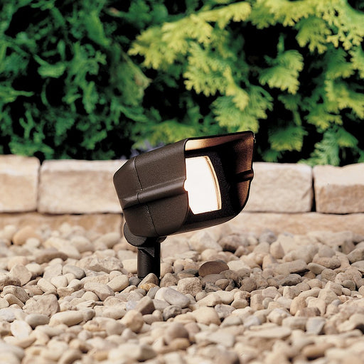 Kichler Accent 6in 1-Light Flood Light | Textured Architectural Bronze and Clear Glass | Landscape Wall Wash | 5.5 x 6.56 x 5.91 in | Model 15385AZT