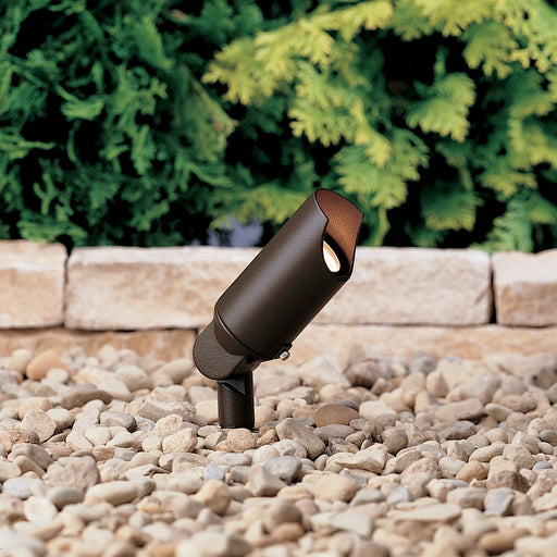 Kichler Micro Accent 5in 1-Light Landscape Light | Textured Architectural Bronze Aluminum | Garden & Pathway Accent | 5 x 2 x 5 in | Model 15398AZT