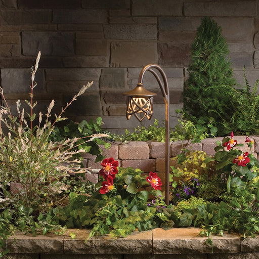 Kichler Cathedral 27in Path Light | Textured Tannery Bronze Aluminum | Garden Walkway & Driveway | 5 x 8 x 27 in | Model 15429TZT