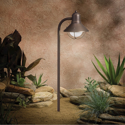 Kichler Seaside Path & Spread 1-Light 12V Landscape Lantern | Olde Bronze Brass | Pathway & Garden Accent Light | 8 x 6 x 25.5 in | Model 15438OZ