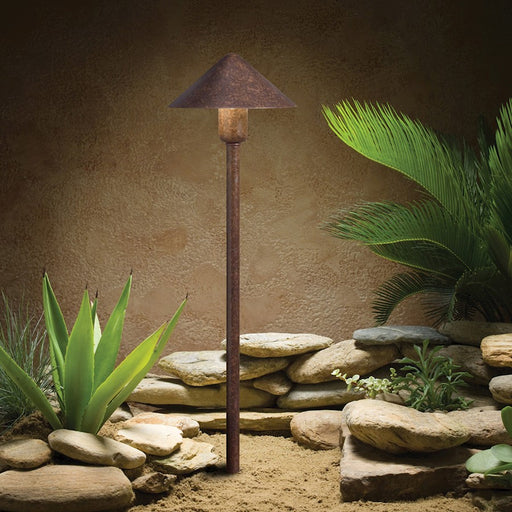 Kichler Fundamentals 20in 1-Light Path Light | Contemporary Textured Tannery Bronze Brass | Garden & Walkway | 6 x 20 in | Model 15439TZT
