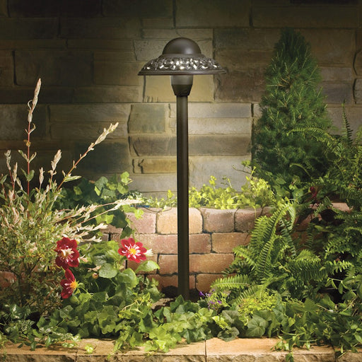 Kichler Path & Spread 1-Light Landscape Light | Traditional Textured Architectural Bronze Aluminum | Outdoor Pathway & Garden | Model 15457AZT