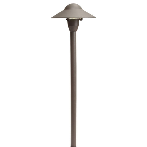Kichler Dome 6in Path Light | Traditional Textured Architectural Bronze Aluminum | Landscape & Garden Accent | 6 x 21 in, Wet Rated | Model 15470AZT