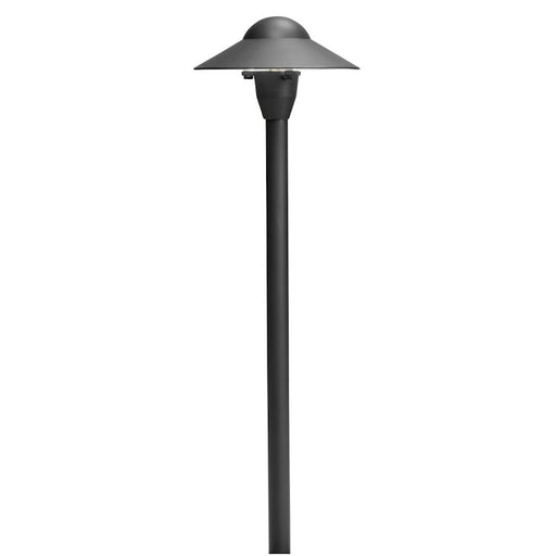 Kichler Dome 6in Path Light | Traditional Textured Black Aluminum | Garden Walkway & Landscape Accent | 6 x 21 in | Model 15470BKT