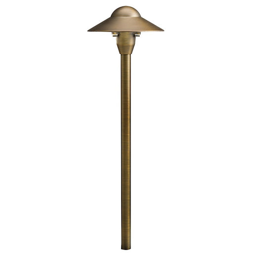 Kichler Cast Brass Small Dome Path Light | Centennial Brass | Landscape & Garden Pathway | 6 x 21 in | Model 15470CBR