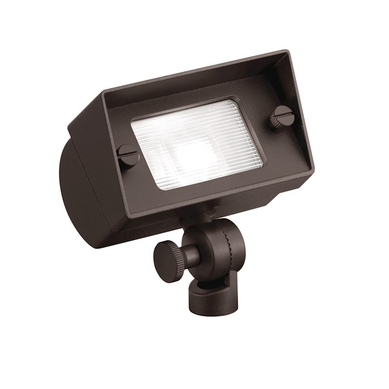 Kichler 4in Mini Flood Light | Utilitarian Textured Architectural Bronze Aluminum | Outdoor Landscape & Security | 4 x 2.75 x 3.75 in | Model 15476AZT