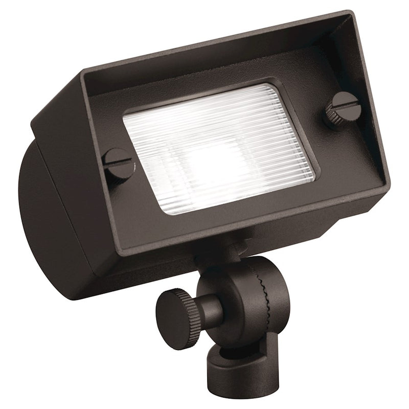 Kichler 4in Mini Flood Light | Utilitarian Textured Architectural Bronze Aluminum | Outdoor Landscape & Security | 4 x 2.75 x 3.75 in | Model 15476AZT