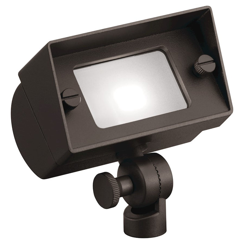 Kichler 4in Mini Flood Light | Utilitarian Textured Architectural Bronze Aluminum | Outdoor Landscape & Security | 4 x 2.75 x 3.75 in | Model 15476AZT