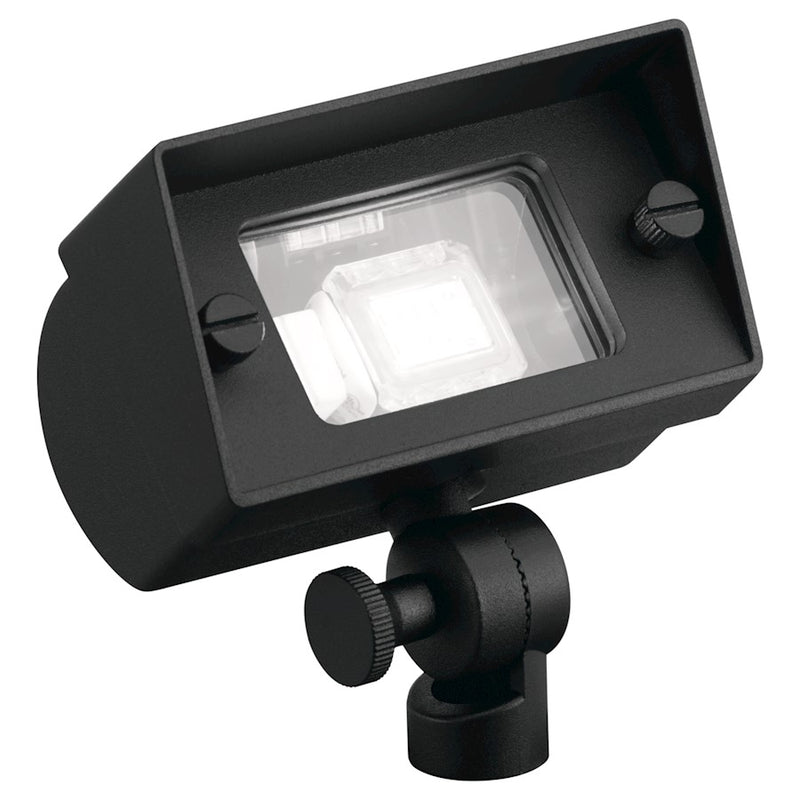 Kichler 4in Mini Flood Light | Utilitarian Textured Architectural Bronze Aluminum | Outdoor Landscape & Security | 4 x 2.75 x 3.75 in | Model 15476AZT