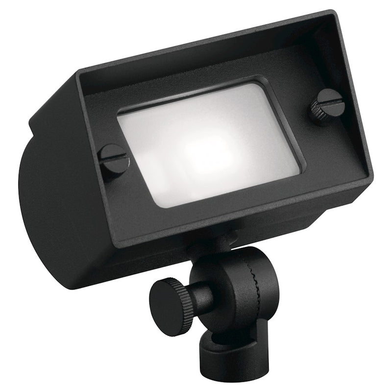 Kichler 4in Mini Flood Light | Utilitarian Textured Architectural Bronze Aluminum | Outdoor Landscape & Security | 4 x 2.75 x 3.75 in | Model 15476AZT