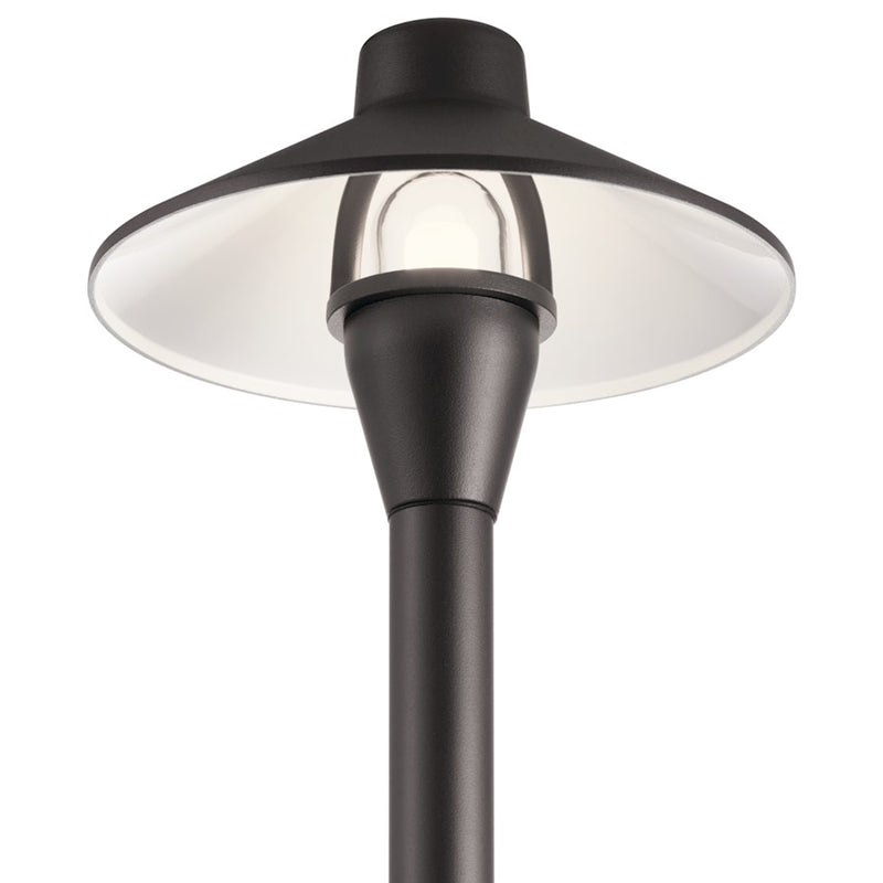 Kichler 21in Path Light | Utilitarian Textured Black Aluminum | Landscape Path & Spread Lighting | 6.75 x 6.75 x 21 in | Model 15478BKT