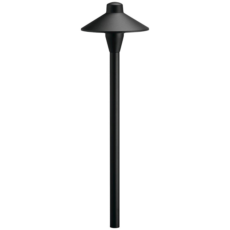 Kichler 21in Path Light | Utilitarian Textured Black Aluminum | Landscape Path & Spread Lighting | 6.75 x 6.75 x 21 in | Model 15478BKT