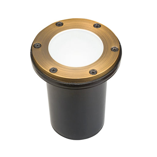 Kichler 12V Brass In-Ground Light | Centennial Brass Finish | Landscape & Pathway Lighting | 4.75 x 4.75 x 4.75 in | Model 15481CBR