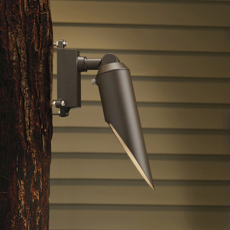 Kichler 10in 1-Light Landscape Accent Light | Textured Architectural Bronze and Clear Glass | Garden & Pathway | 10 x 2 x 4 in | Model 15494AZT