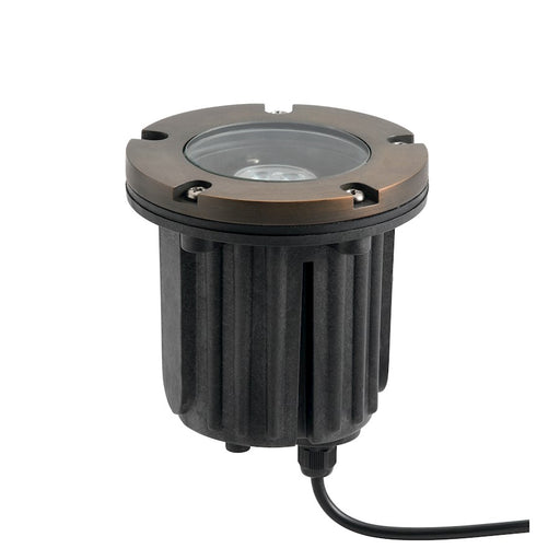 Kichler Brass Trim Inground 1-Light Landscape Light | Centennial Brass and Clear Glass | Pathway & Garden Accent | 5 x 5 x 4.25 in | Model 15495CBR
