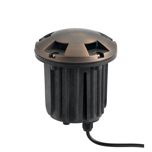 Kichler Brass Beacon 5in Inground Landscape Light | Centennial Brass and Clear Glass | Walkway & Garden Accent | 5 x 4 x 5 in | Model 15498CBR