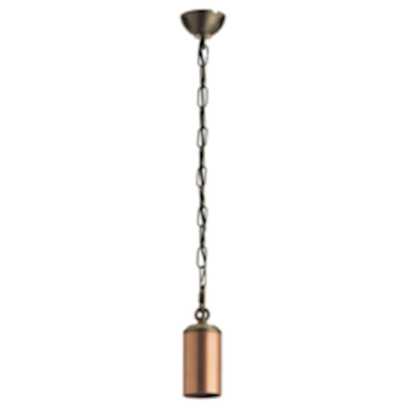 Kichler CBR 2in Hanging Lantern | Copper | Covered Porch & Entryway | 2.25 x 2.25 x 4.5 in | Model 15500CO