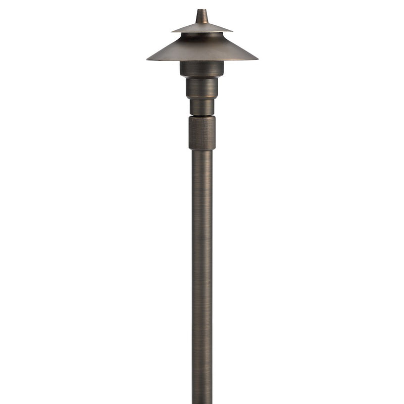 Kichler 30in Small Adjustable Height Path Light | Centennial Brass | Landscape & Garden Pathway | 4 x 20 x 4 in | Model 15502CBR