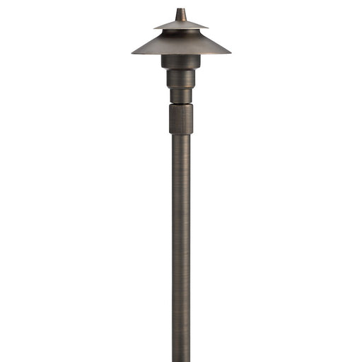 Kichler 30in Small Adjustable Height Path Light | Centennial Brass | Landscape & Garden Pathway | 4 x 20 x 4 in | Model 15502CBR