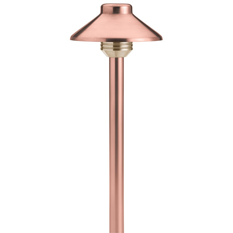 Kichler Medium Hat Copper 6in 1-Light Path Light | Traditional Copper and Clear Glass | Garden & Pathway Accent | Model 15505CO