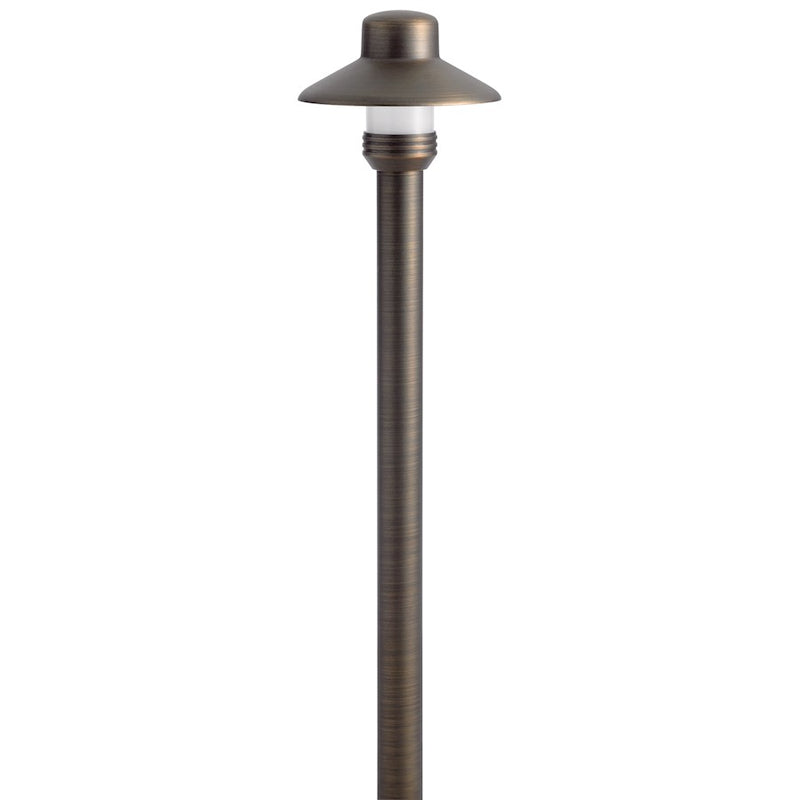 Kichler Brass Small Hat 17in Path Light | Centennial Brass Landscape Light | Outdoor Walkway & Garden | 17 x 4 x 4 in | Model 15506CBR