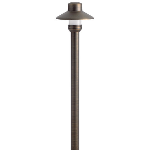 Kichler Brass Small Hat 17in Path Light | Centennial Brass Landscape Light | Outdoor Walkway & Garden | 17 x 4 x 4 in | Model 15506CBR