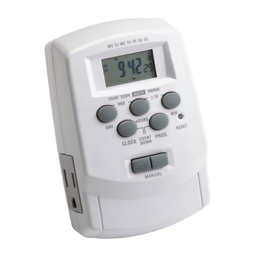 Kichler Digital Timer with Daylight Saving | White Plastic | Outdoor Landscape Lighting Timer | 2.75 x 2 x 4.5 in | Model 15556WH