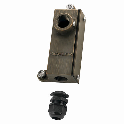 Kichler Junction Box Mounting Bracket | Centennial Brass Brass | Outdoor Landscape Lighting Accessory | Model 15609CBR