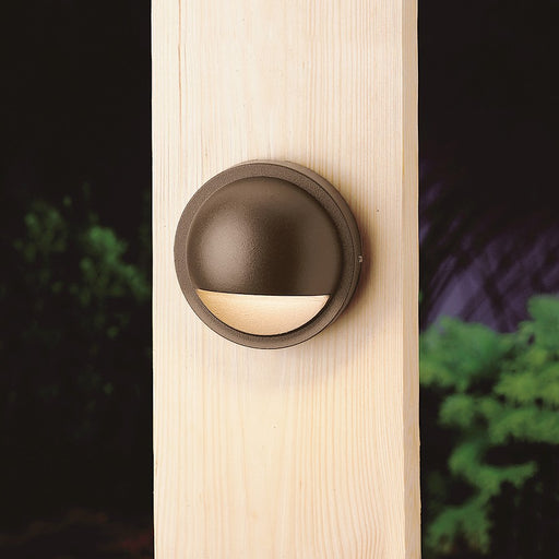 Kichler Half Moon LED Deck Light 2700K | Textured Architectural Bronze Landscape Light | Deck & Patio | 4 x 2 in | Model 15764AZT27R