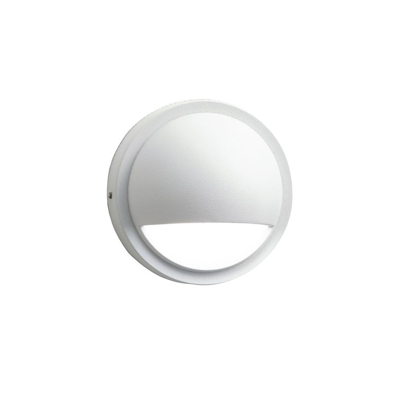 Kichler Half Moon 4in LED Deck Light | Textured White Aluminum | Patio & Deck Step Light | 4 x 2 in, 2700K Warm White | Model 15764WHT27R