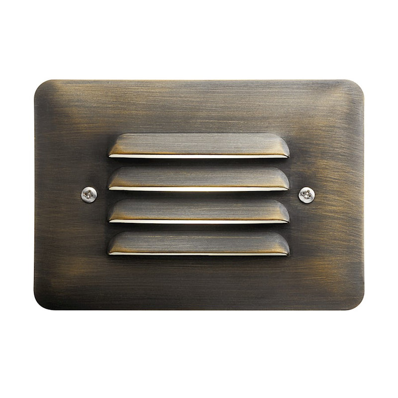 Kichler LED Integrated Louvered Step Light | Centennial Brass | Outdoor Step & Stair Lighting | 3 x 5 x 3.5 in, Wet Rated | Model 15782CBR27