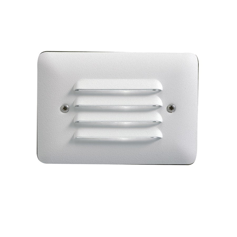 Kichler Louvered Mini Step Light 5in | White Aluminum | Outdoor Step & Deck Lighting | 2.5W LED, 2700K, Wet Rated | Model 15782WHT27R
