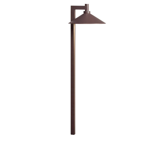 Kichler Ripley 7in LED Path Light 3000K | Textured Architectural Bronze Metal | Garden & Walkway Landscape | 7 x 26 in | Model 15800AZT30R