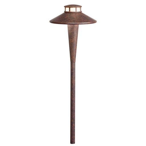 Kichler Tiki LED Path Light | Textured Tannery Bronze Aluminum | Walkway & Garden Lighting | 8x8x24 in, 3x6W Integrated LED, 2700K | Model 15801TZT27R