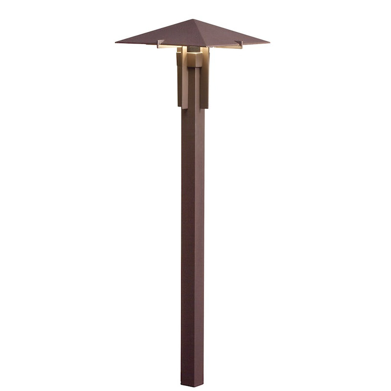 Kichler Pyramid 26in LED Path Light | Textured Architectural Bronze | Garden & Walkway | 8 x 8 x 26.5 in, 3000K, 18W | Model 15803AZT30R