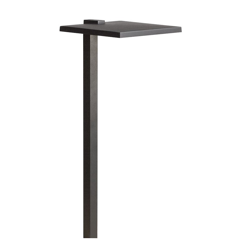 Kichler Shallow Shade 8in Large Path Light | Contemporary Textured Black Aluminum | Garden & Walkway Landscape Lighting | Model 15806BKT27R