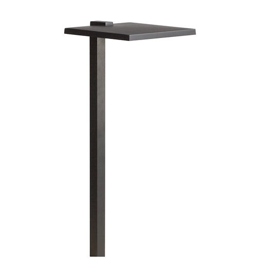 Kichler Shallow Shade 8in Large Path Light | Contemporary Textured Black Aluminum | Garden & Walkway Landscape Lighting | Model 15806BKT27R