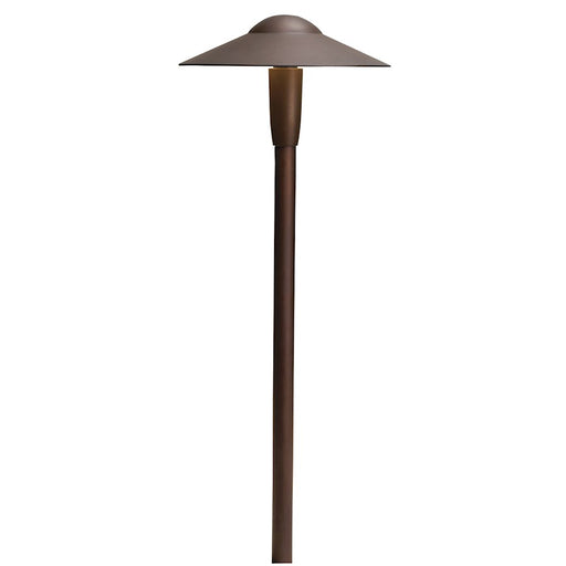 Kichler LED Dome Path Light 8in x 22in | Utilitarian Textured Architectural Bronze Aluminum | Garden & Walkway Landscape | 3000K | Model 15810AZT30R