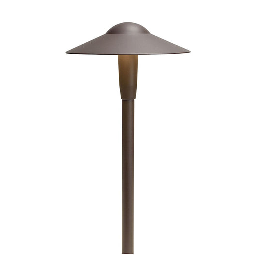 Kichler LED Dome Path Light Short 2700K | Textured Architectural Bronze | Garden & Walkway Accent | 8.25 x 16 in, 12V LED | Model 15811AZT27R