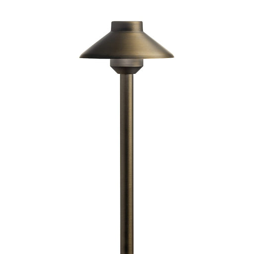 Kichler LED Integrated Stepped Dome Landscape Light | Centennial Brass | Garden & Pathway | 6 x 6 x 22 in | Model 15820CBR27