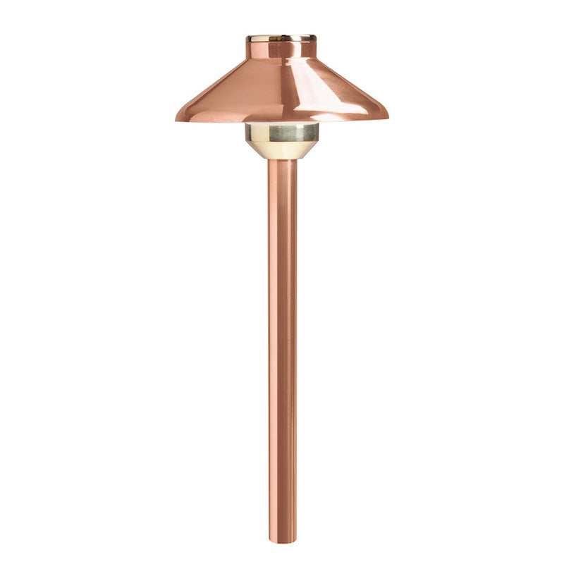 Kichler Llena 22in LED Path Light | Copper Transitional Landscape Light | Garden Walkway & Driveway | 6 x 6 x 22 in | Model 15820CO