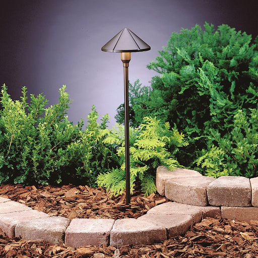 Kichler LED Center Mount Path Light 2700K | Textured Architectural Bronze Aluminum | Walkway & Garden Path | 6 in W, 22.25 in H | Model 15826AZT27R